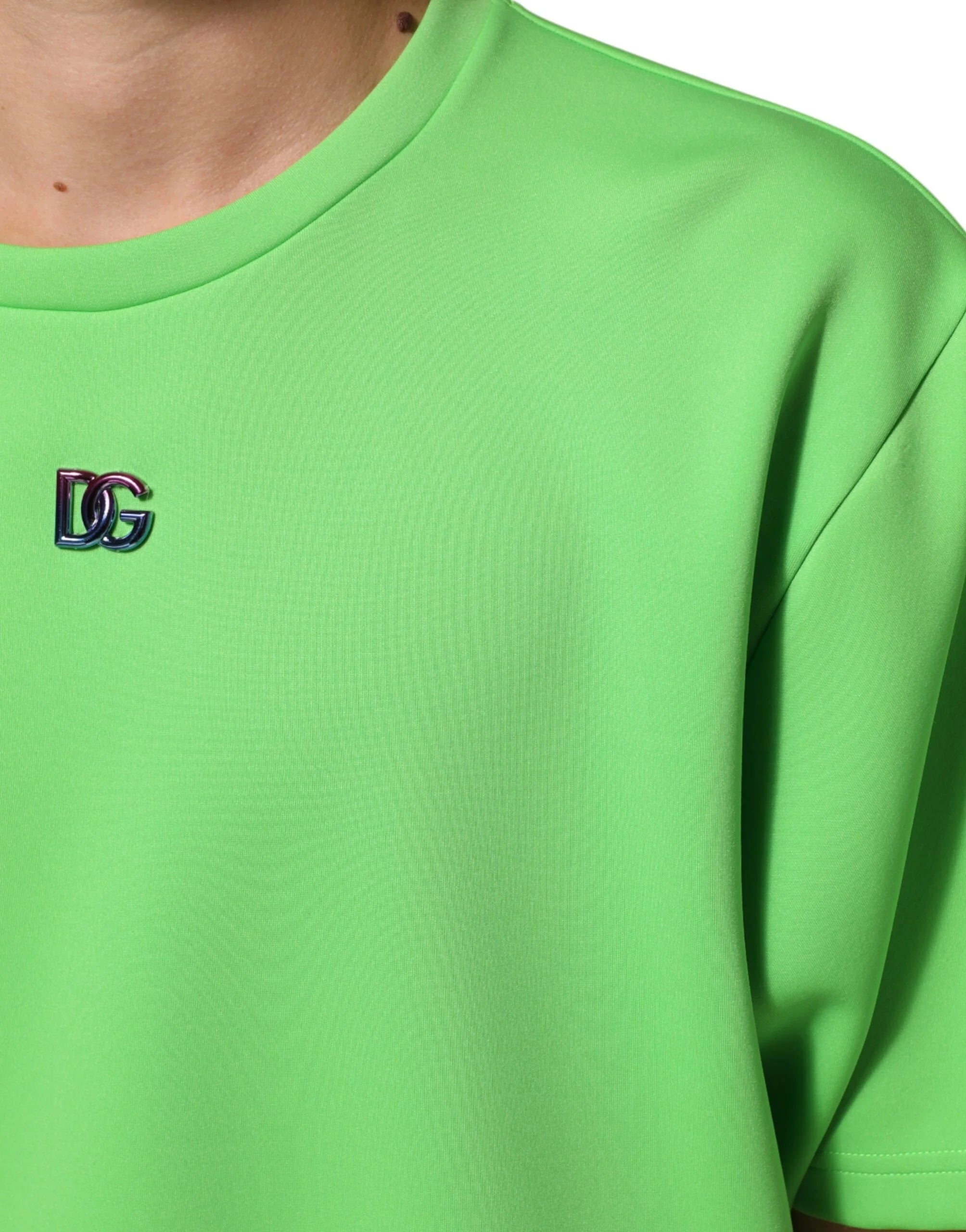Dolce & Gabbana Green Logo Crew Neck Short Sleeves T-shirt - IT58 | 3XL