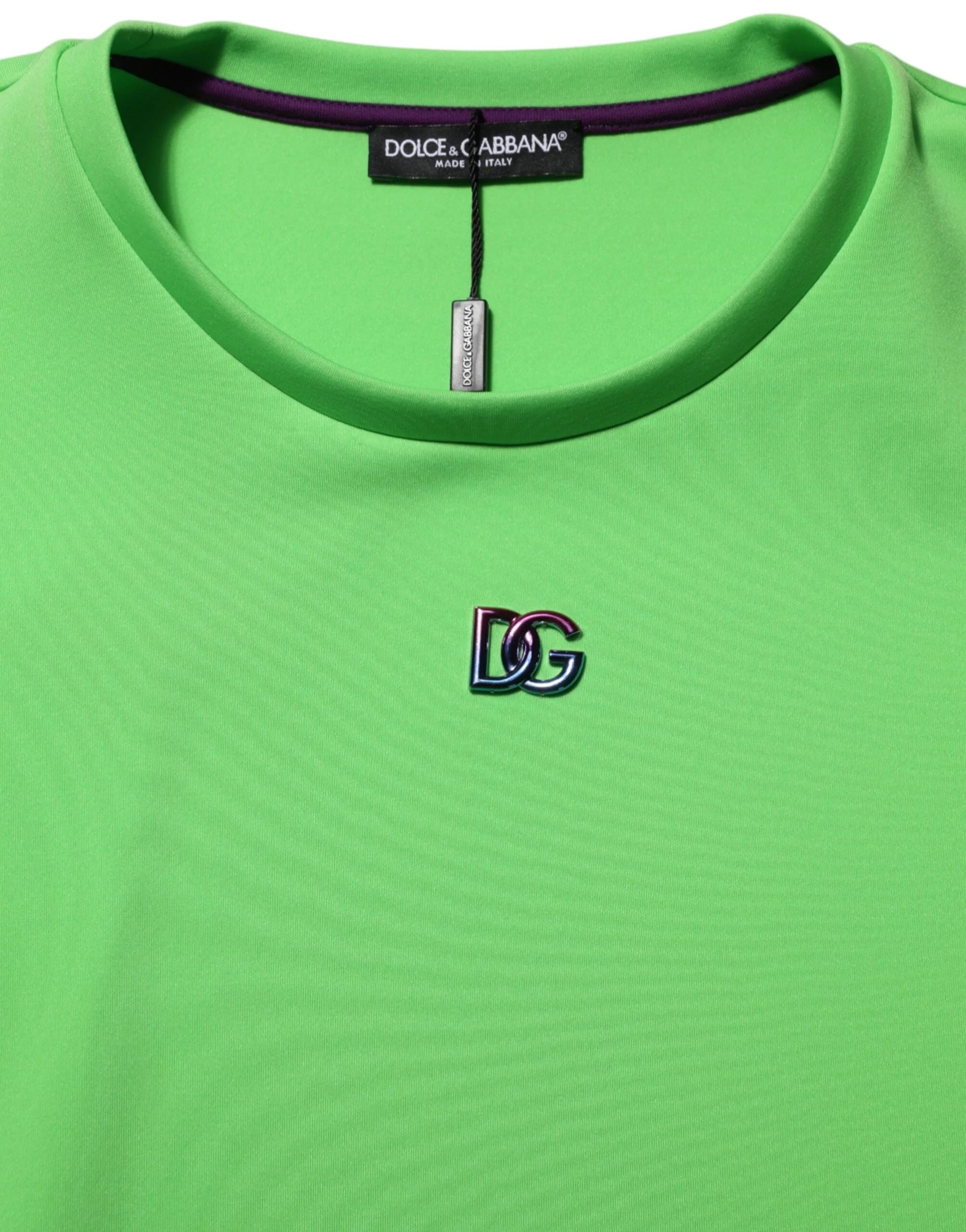Dolce & Gabbana Green Logo Crew Neck Short Sleeves T-shirt - IT58 | 3XL