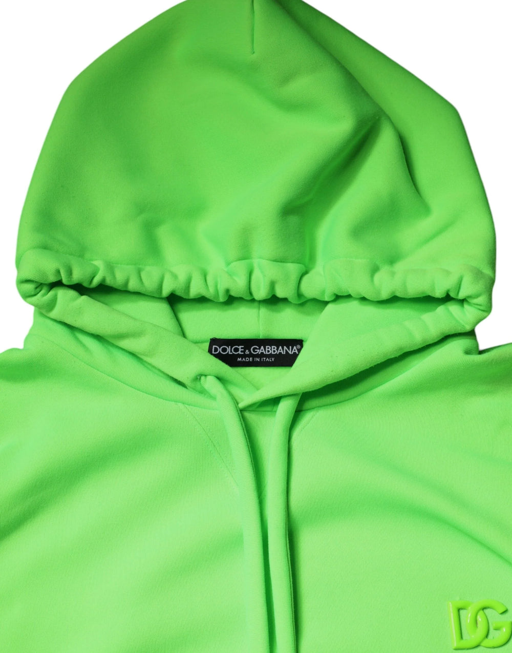 Dolce & Gabbana Green Logo Hooded Pullover Men Sweatshirt Sweater - IT56 | XXL - Hoodies