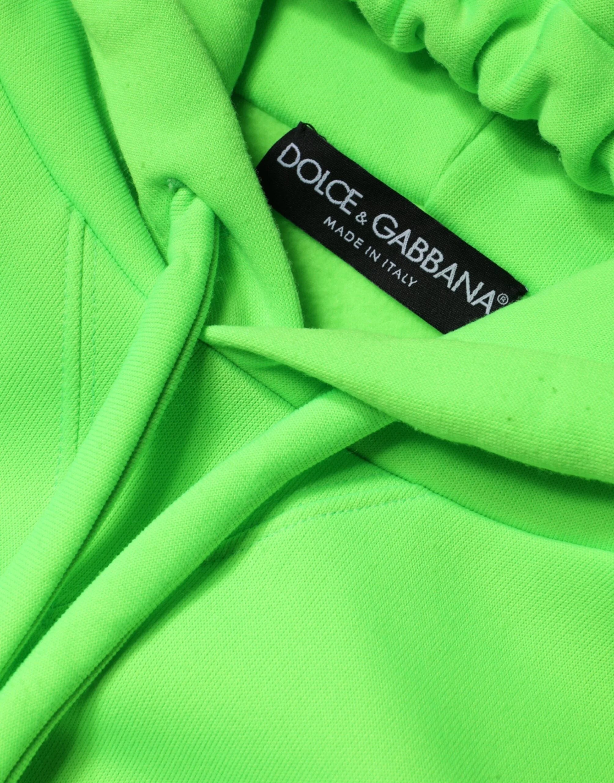 Dolce & Gabbana Green Logo Hooded Pullover Men Sweatshirt Sweater - IT56 | XXL - Hoodies
