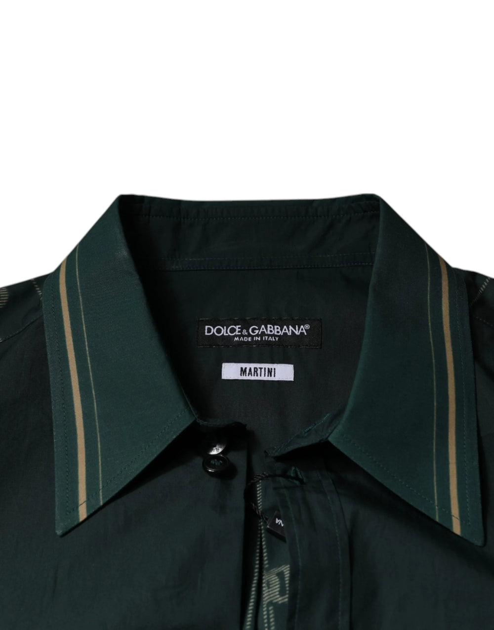 Dolce & Gabbana Green Logo Long Sleeve MARTINI Casual Shirt - IT40 | M - Shirts