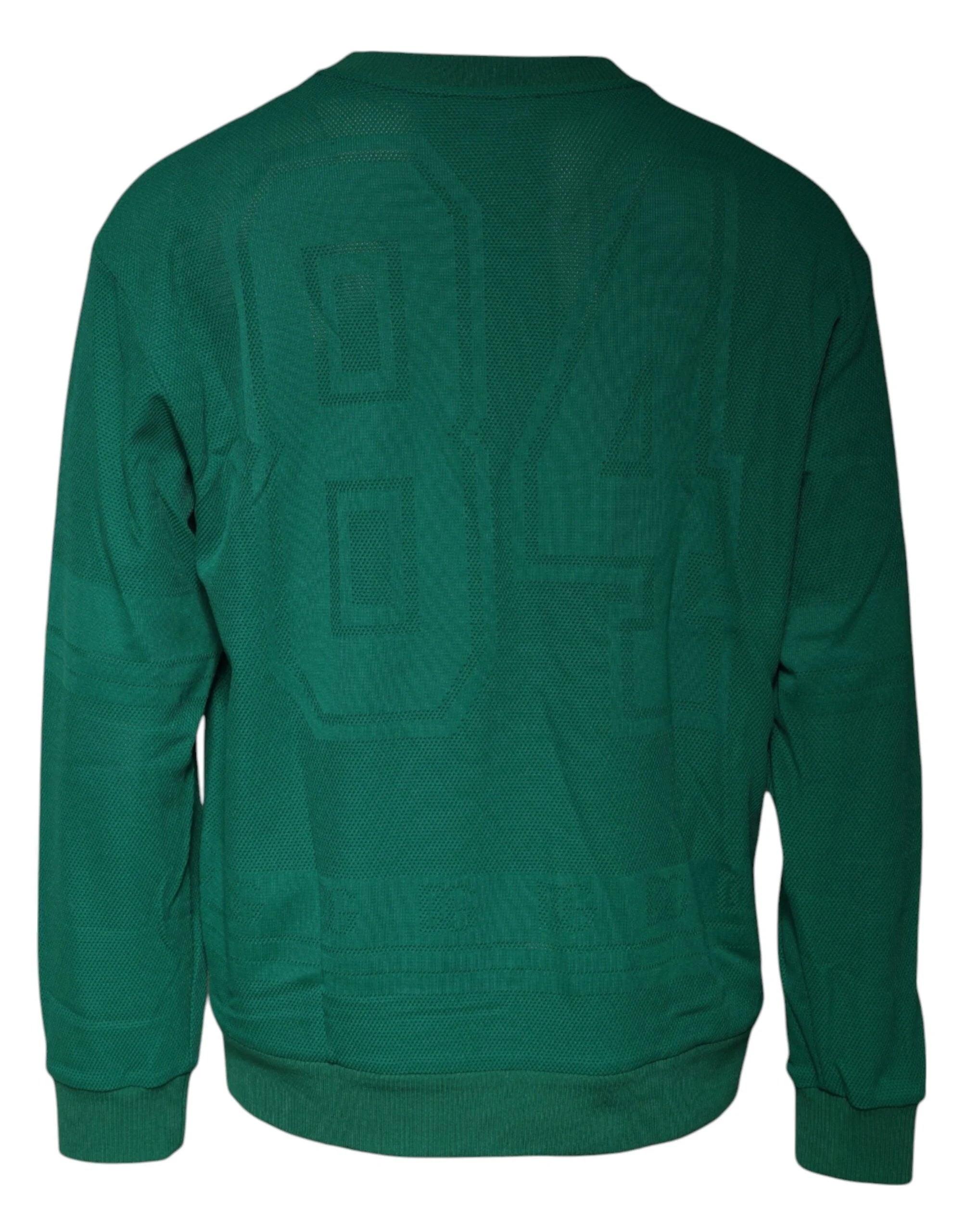 Dolce & Gabbana Green Logo Nylon Crew Neck Pullover Sweater - IT54 | XL - Sweaters