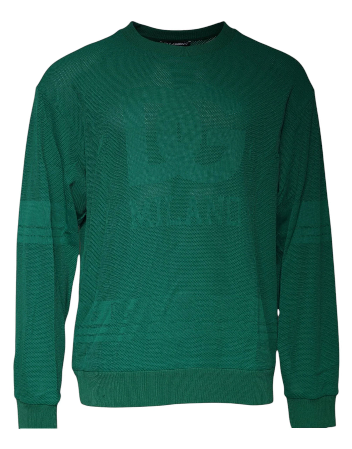 Dolce & Gabbana Green Logo Nylon Crew Neck Pullover Sweater - IT54 | XL - Sweaters