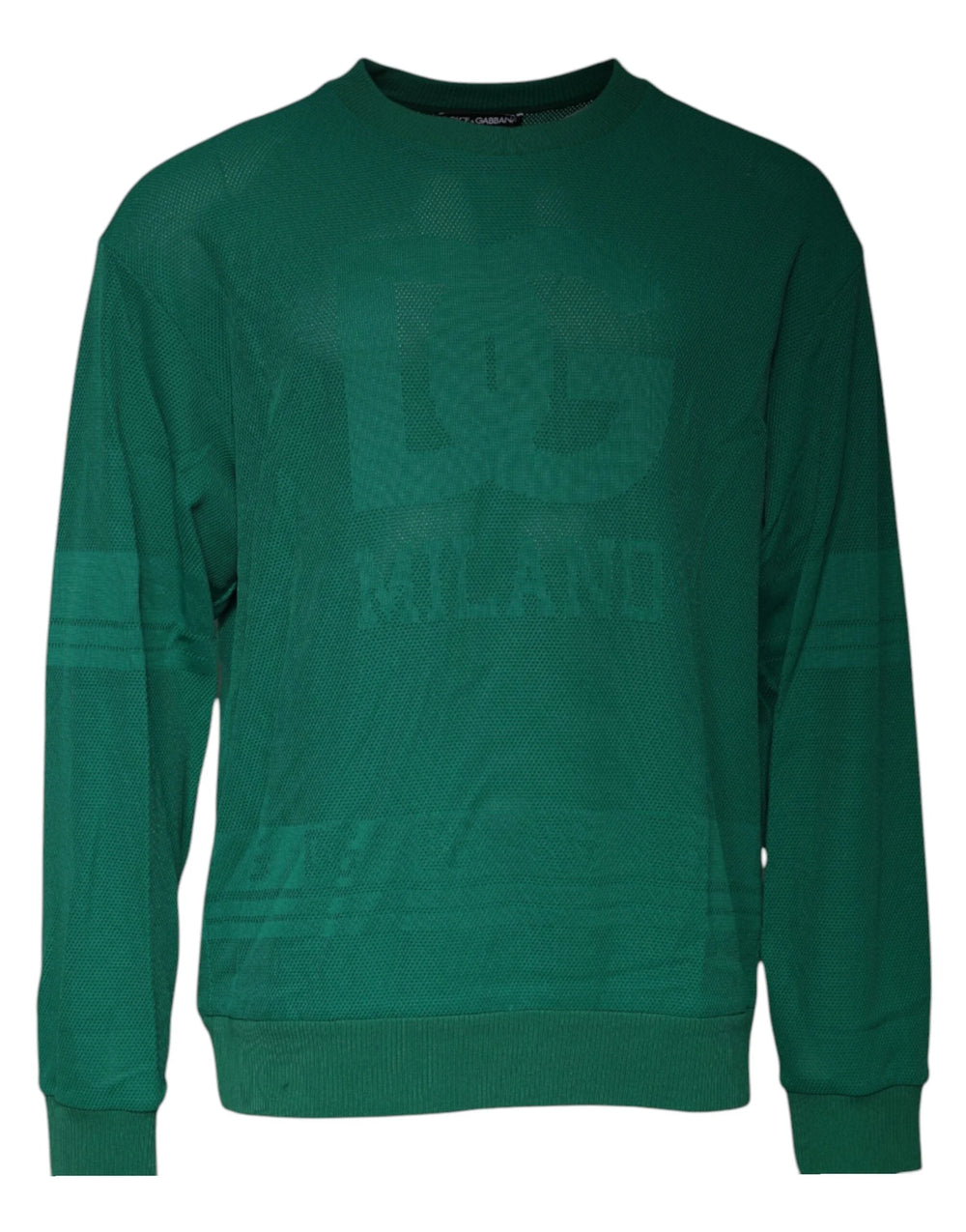 Dolce & Gabbana Green Logo Nylon Crew Neck Pullover Sweater - IT54 | XL - Sweaters