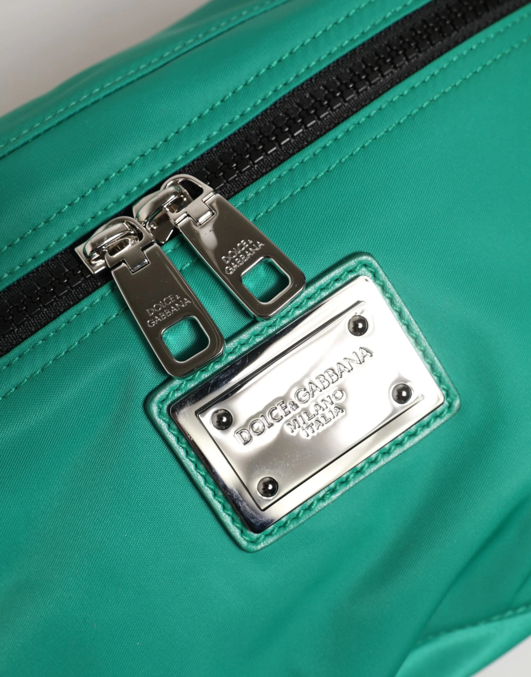 Dolce & Gabbana Green Logo Plaque Nylon Waist Fanny Pack Men’s Borse Bag - Fanny Packs