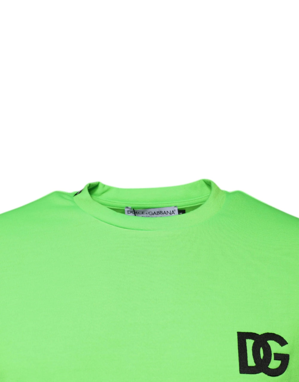 Dolce & Gabbana Green Logo Polyester Crew Neck T-shirt - IT44 | XS - T-Shirts