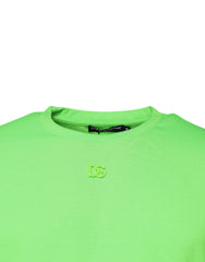 Dolce & Gabbana Green Logo Polyester Crew Neck T-shirt - IT48 | M - T-Shirts