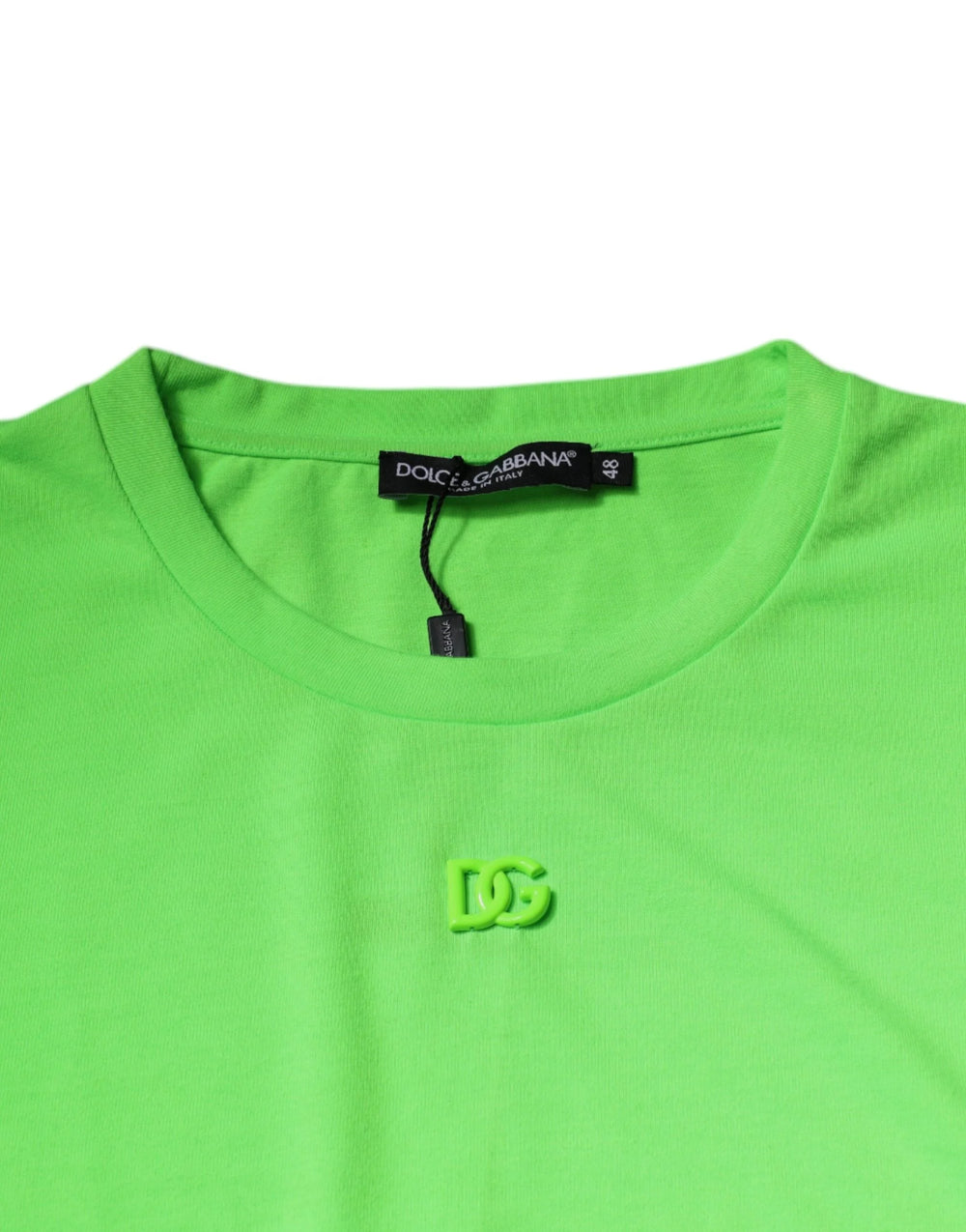 Dolce & Gabbana Green Logo Polyester Crew Neck T-shirt - IT48 | M - T-Shirts