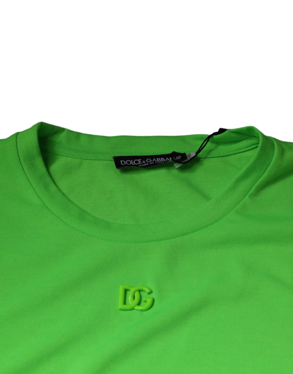 Dolce & Gabbana Green Logo Round Neck Short Sleeves T-shirt - IT48 | M - T-Shirts