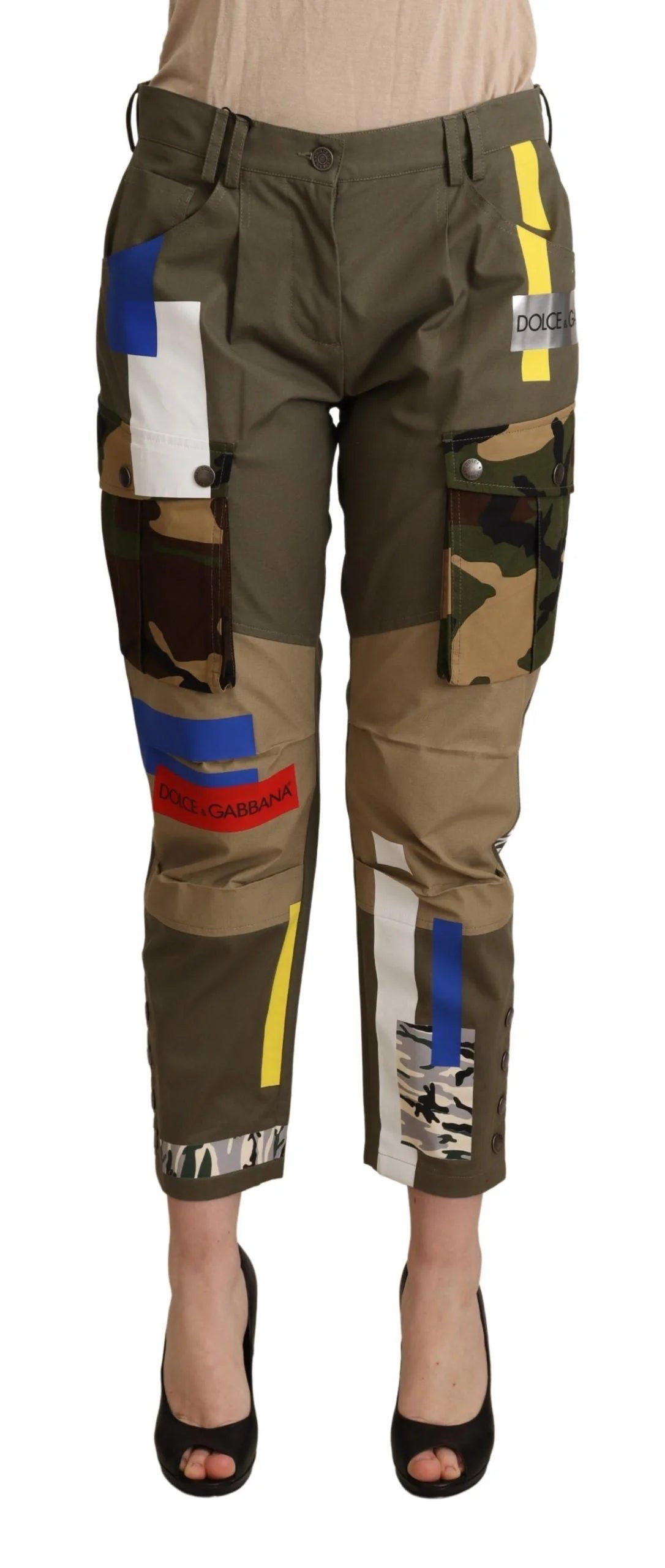 Dolce & Gabbana Green Military Cargo Trouser Cotton Pants - Cargo Pants