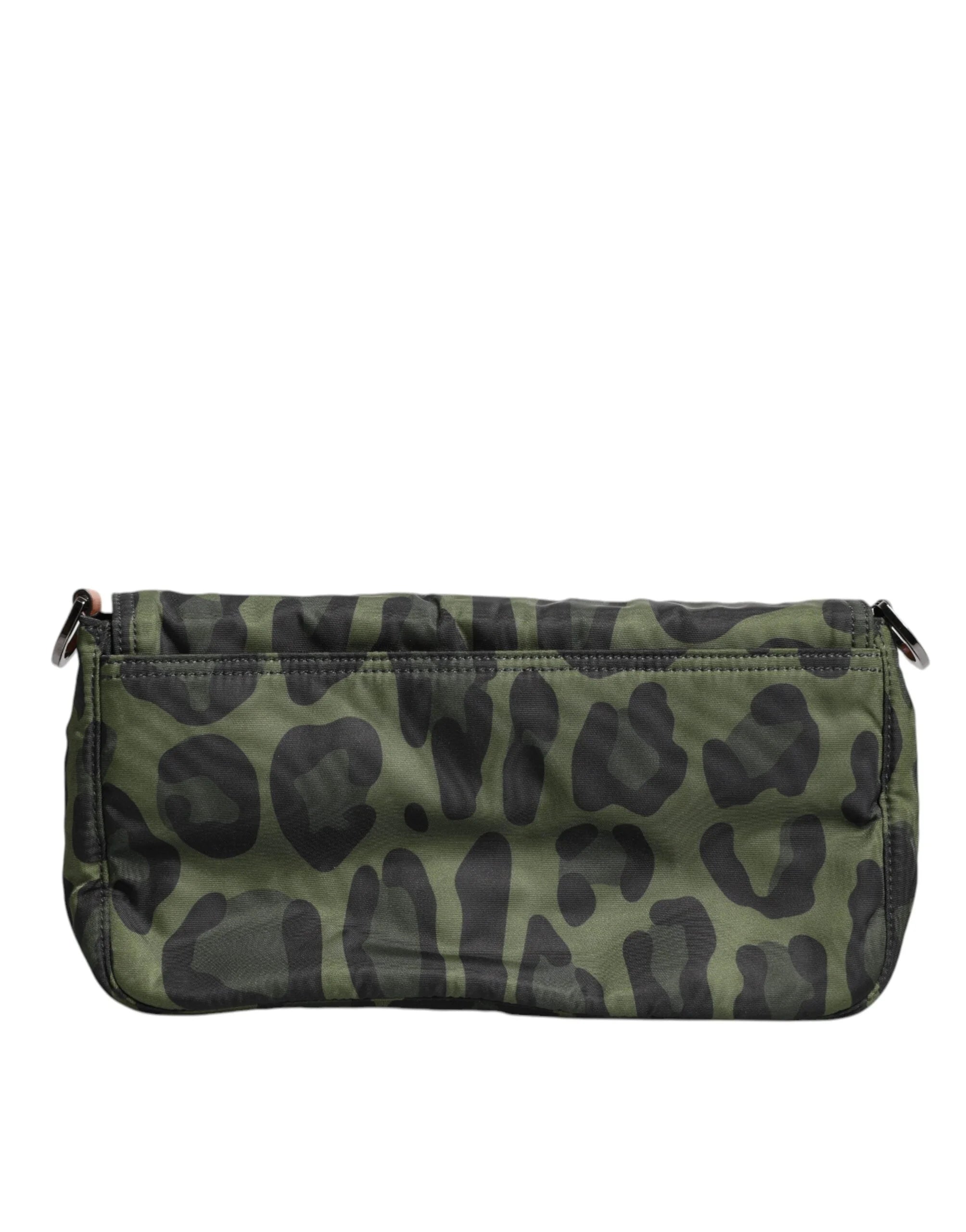 Dolce & Gabbana Green Nylon Leopard Print Shell Messenger Crossbody Bag - Cross Body Bags
