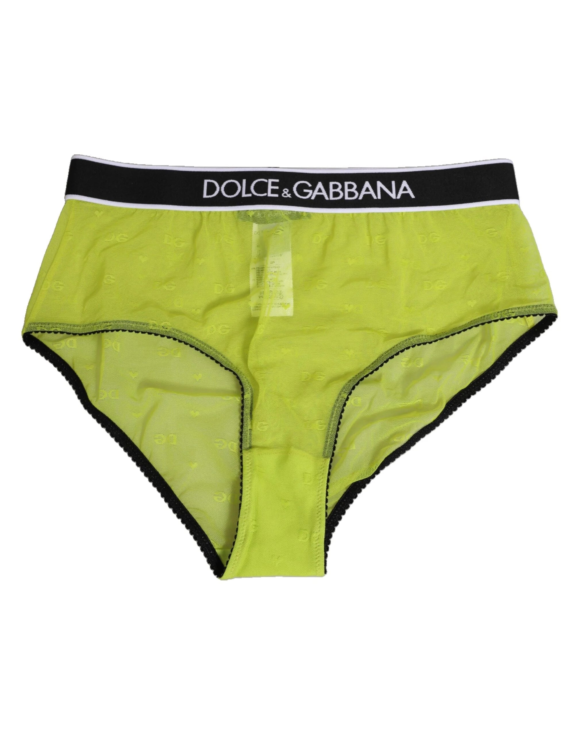 Dolce & Gabbana Green Nylon Logo Waistband Brief Panty Underwear - IT2 | S - Briefs