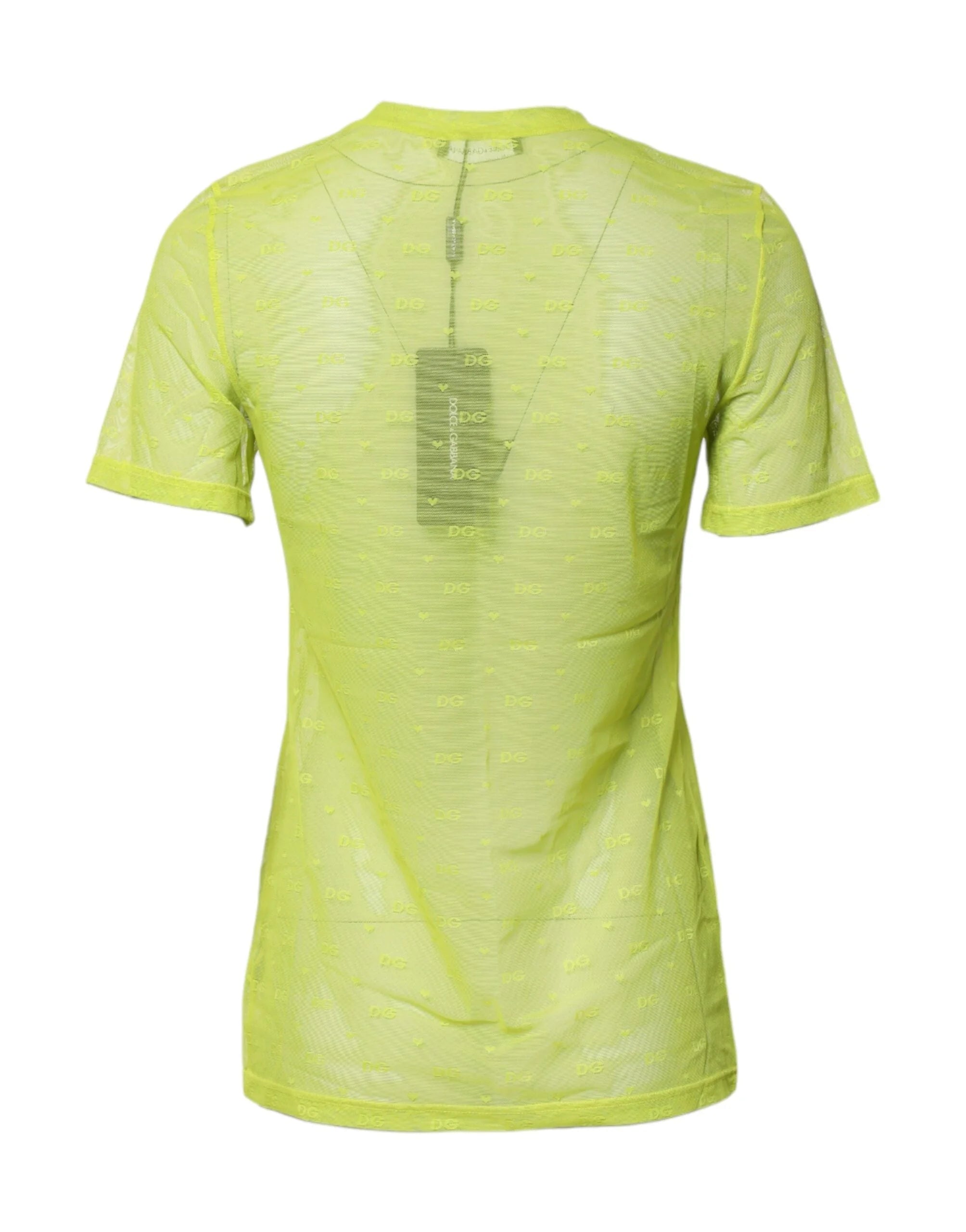 Dolce & Gabbana Green Nylon See Through Women Short Sleeves Top - IT2 | S - T-Shirts