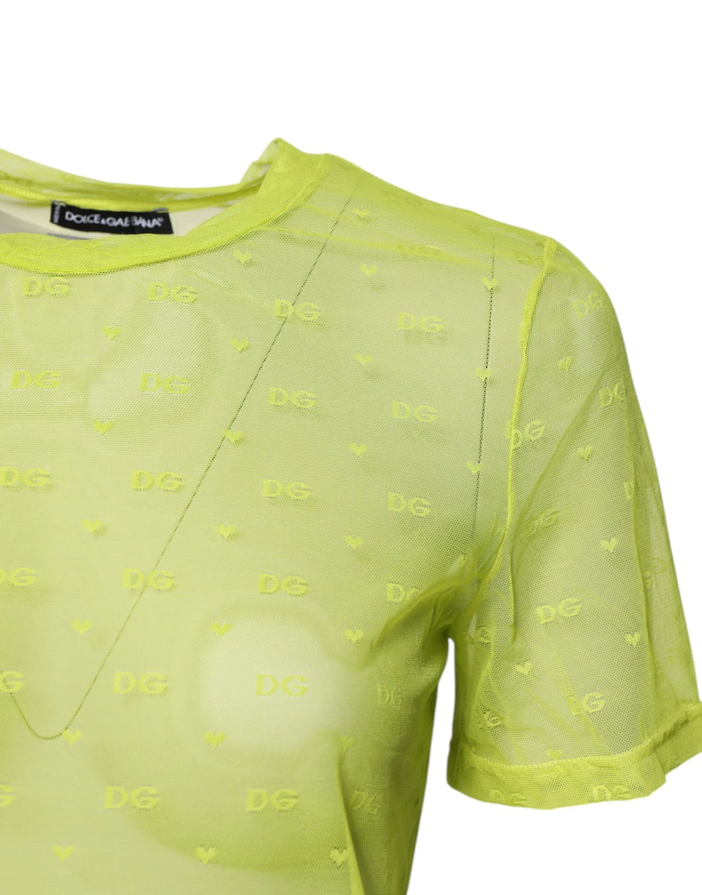 Dolce & Gabbana Green Nylon See Through Women Short Sleeves Top - IT2 | S - T-Shirts