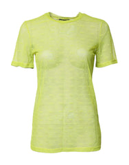 Dolce & Gabbana Green Nylon See Through Women Short Sleeves Top - IT2 | S - T-Shirts