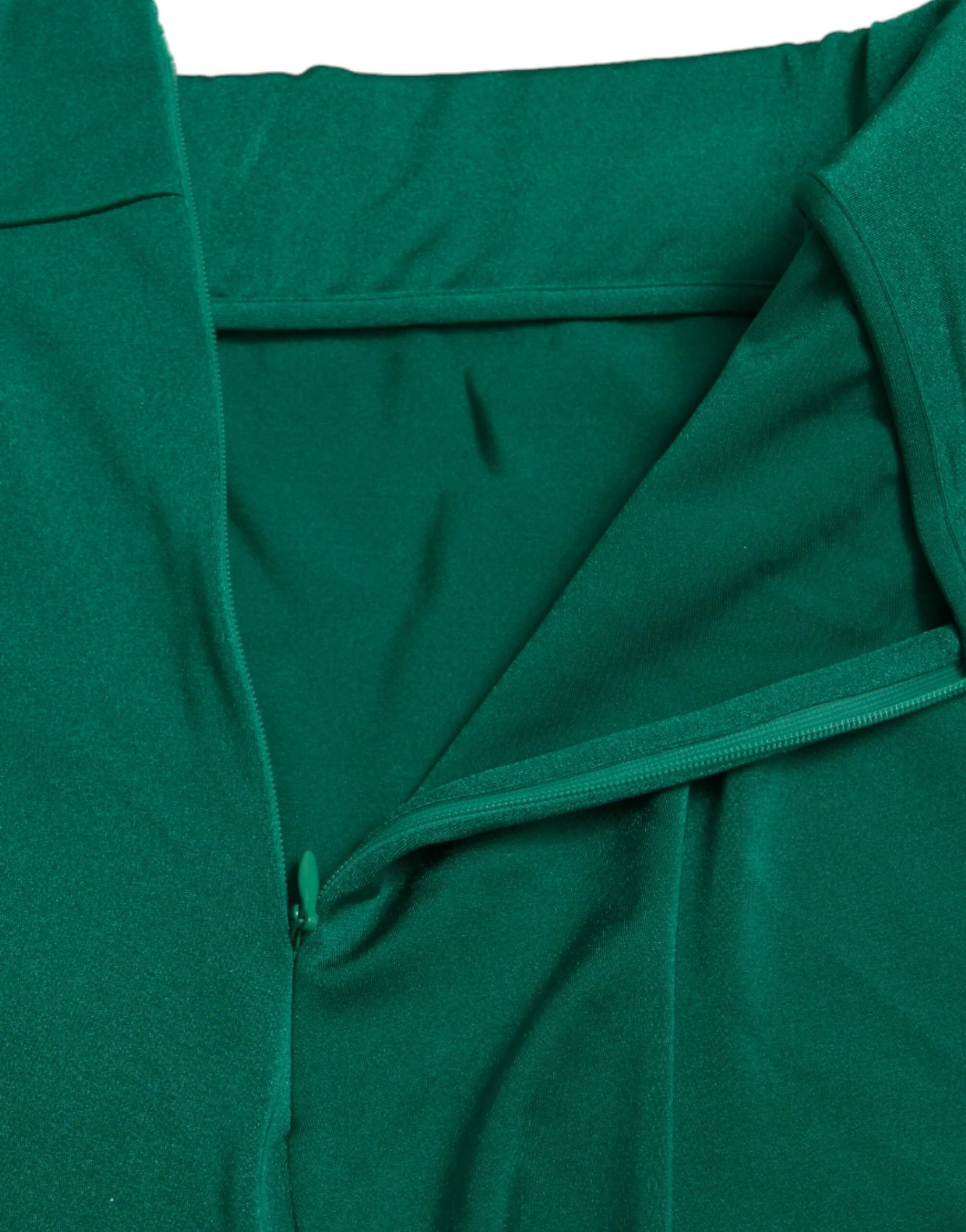 Dolce & Gabbana Green Nylon Stretch Slim Leggings Pants - IT40|S - Leggings