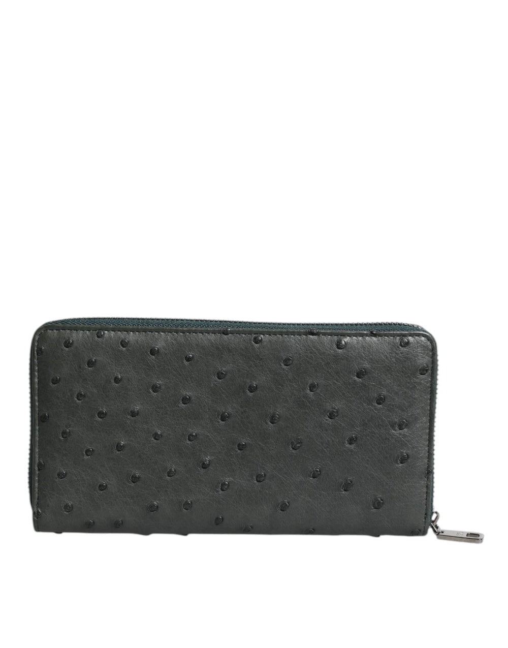 Dolce & Gabbana Green Ostrich Logo Plaque Zip Around Continental Wallet - Wallets
