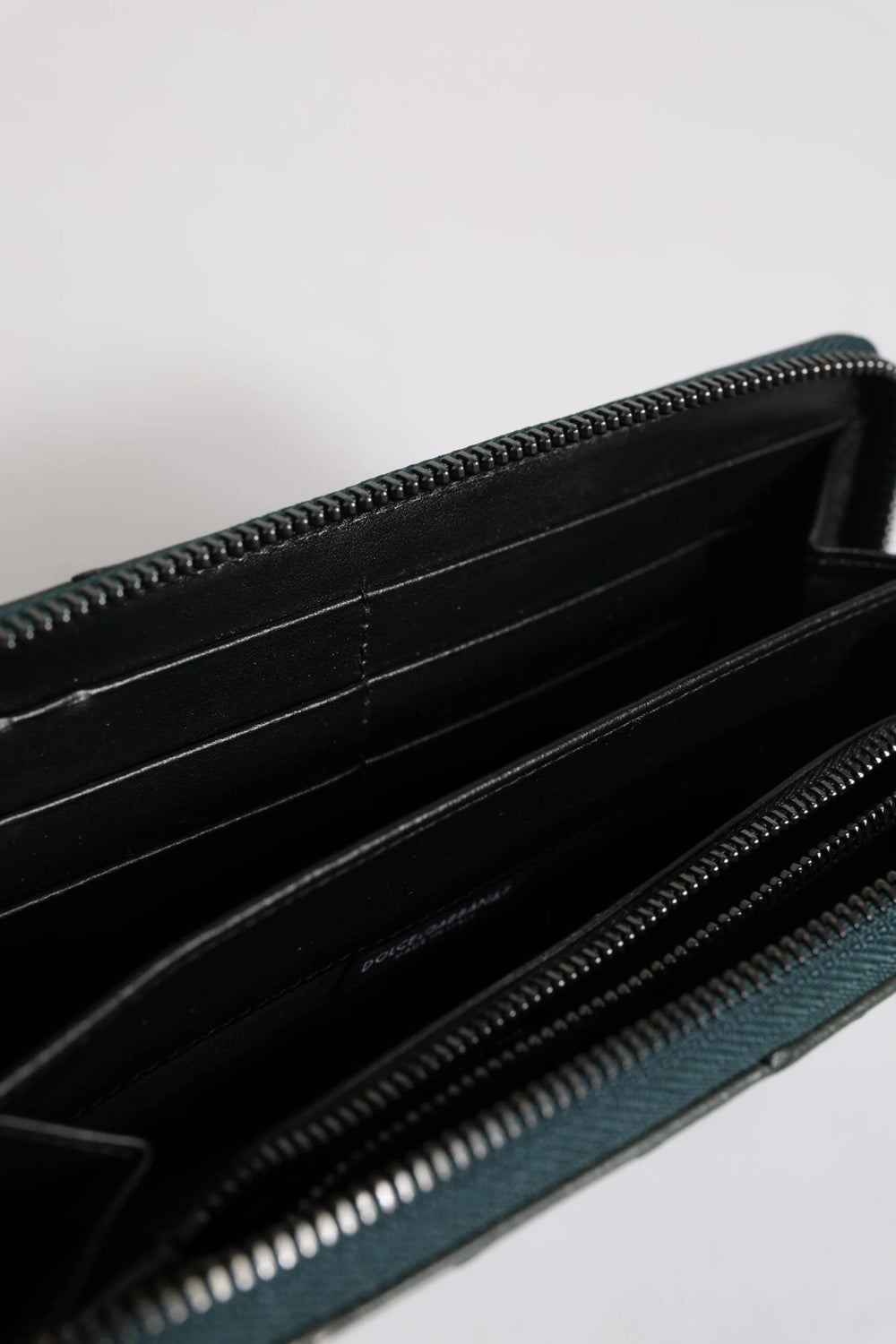 Dolce & Gabbana Green Ostrich Logo Plaque Zip Around Continental Wallet - Wallets