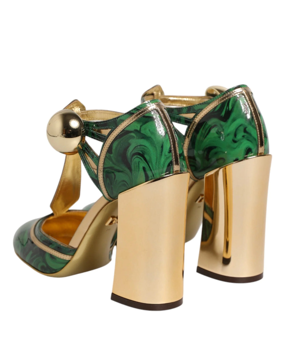 Dolce & Gabbana Green Patent Leather Vally Heels Pumps Shoes - EU38/US7.5 - Heels