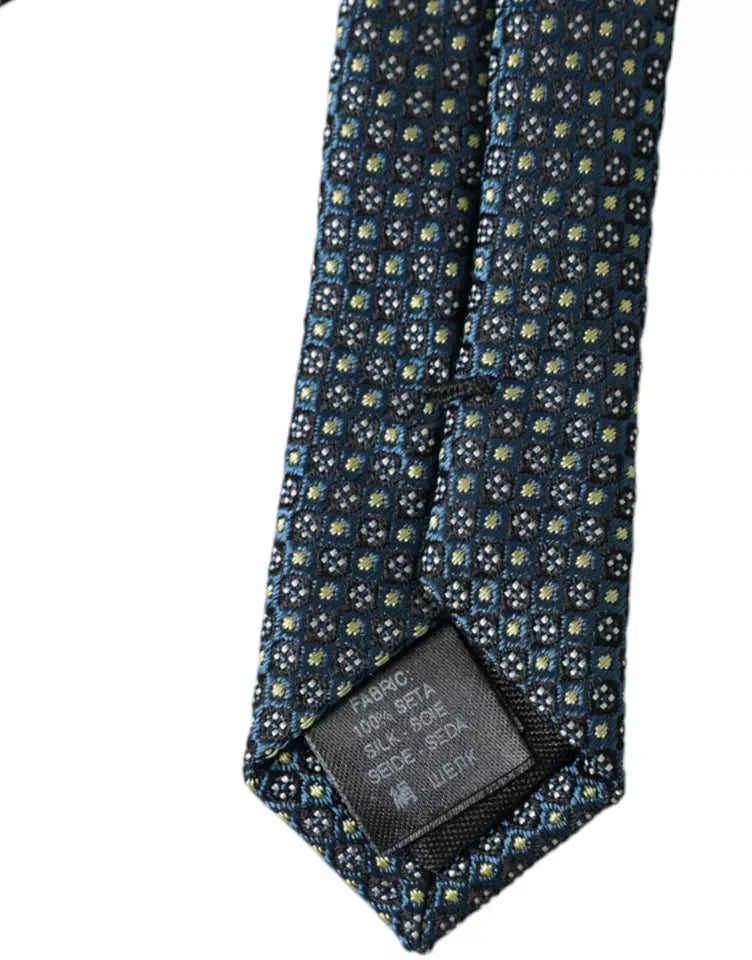 Dolce & Gabbana Green Patterned 100% Silk Adjustable Men Tie - Neckties