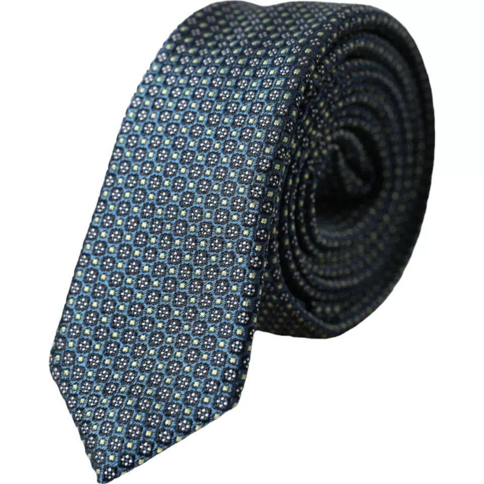 Dolce & Gabbana Green Patterned 100% Silk Adjustable Men Tie - Neckties