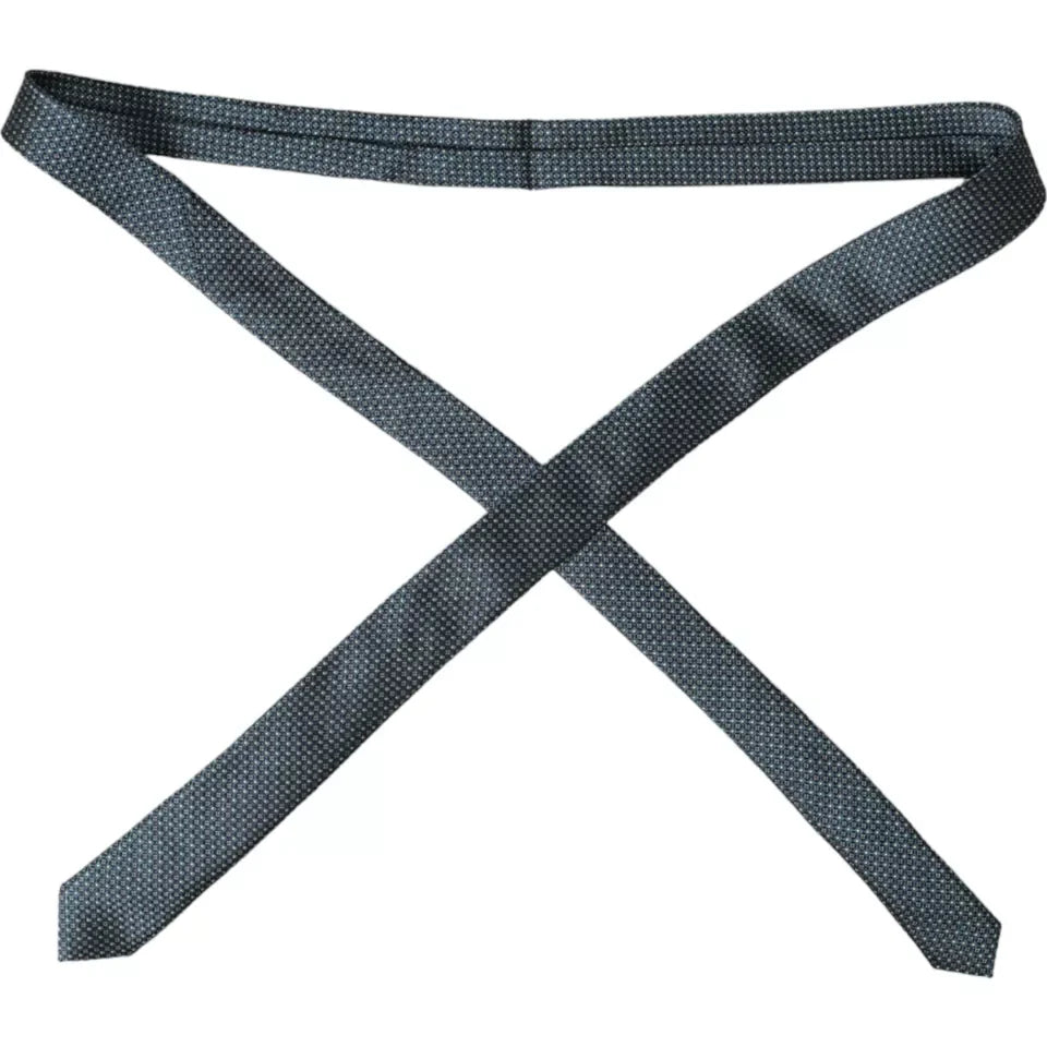 Dolce & Gabbana Green Patterned 100% Silk Adjustable Men Tie - Neckties