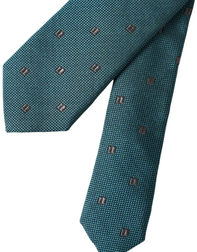 Dolce & Gabbana Green Patterned Silk Adjustable Men Tie - Neckties