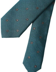 Dolce & Gabbana Green Patterned Silk Adjustable Men Tie - Neckties