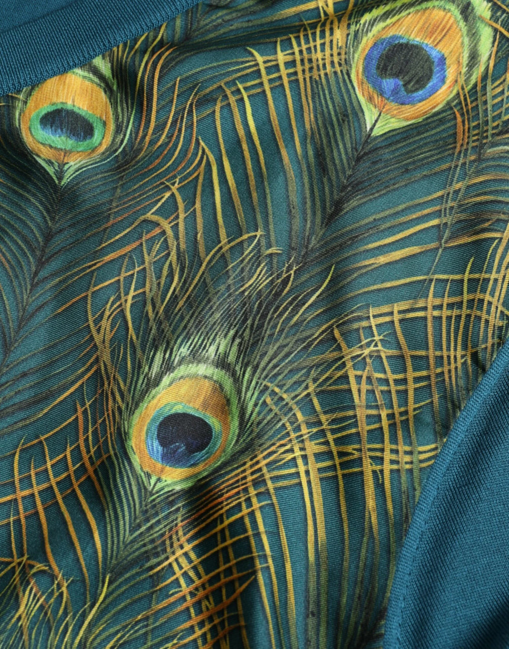 Dolce & Gabbana Green Peacock Feather Pullover Sweater - IT52 | XL - Sweaters