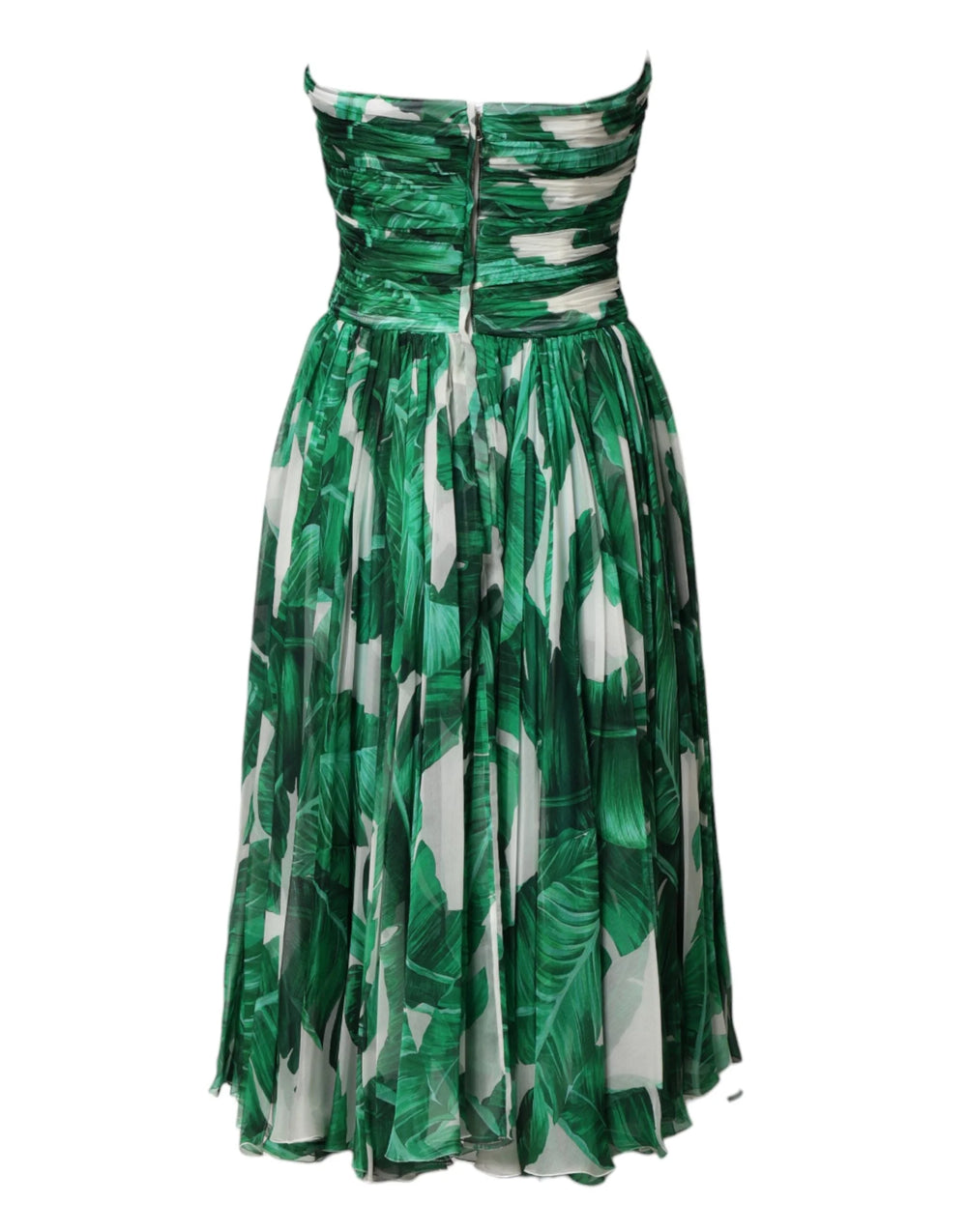 Dolce & Gabbana Green Pineapple Embellished BananaLeaf Dress - IT38|XS