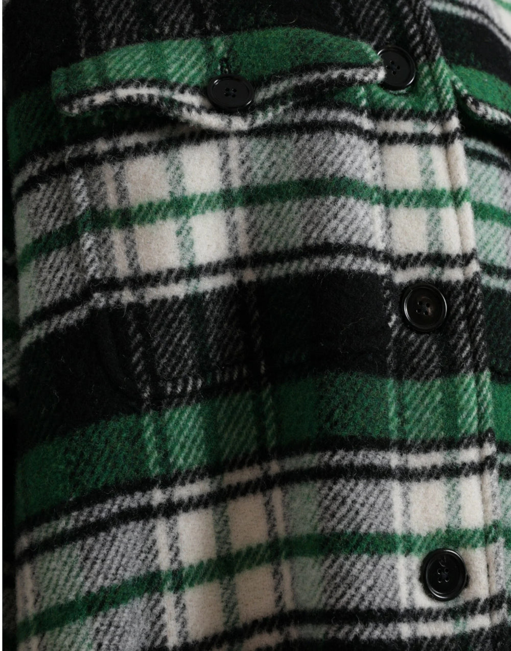 Dolce & Gabbana Green Plaid Long Sleeve Casual Coat Jacket - IT40|S - Overcoats