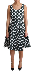Dolce & Gabbana Green Polka Dotted Cotton A-Line Dress - IT40|S - Dresses