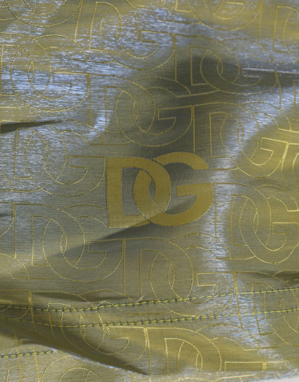 Dolce & Gabbana Green Polyester Metallic Logo Print Men Swimwear - IT4 | S - Swim Boxers