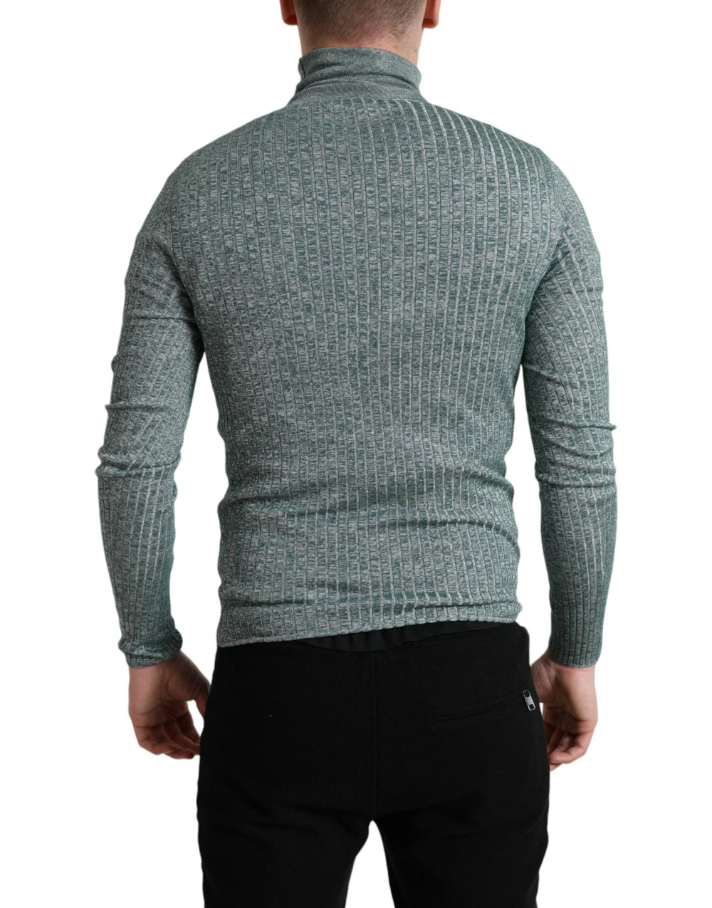 Dolce & Gabbana Green Polyester Turtleneck Pullover Sweater - IT48 | M - Sweaters