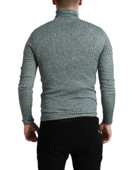 Dolce & Gabbana Green Polyester Turtleneck Pullover Sweater - IT48 | M - Sweaters