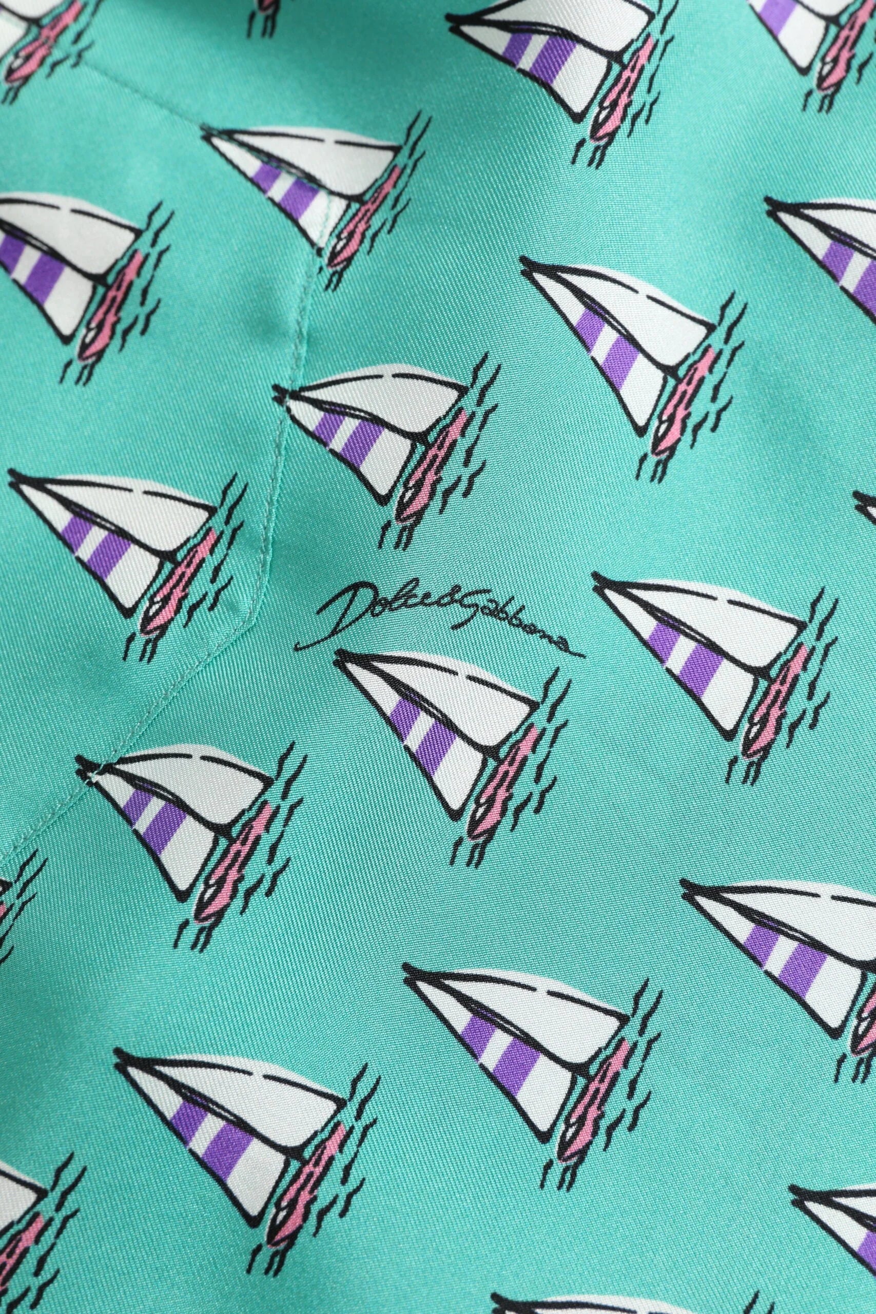 Dolce & Gabbana Green Printed Short Sleeves Casual Shirt - IT44 | 3XL - Shirts