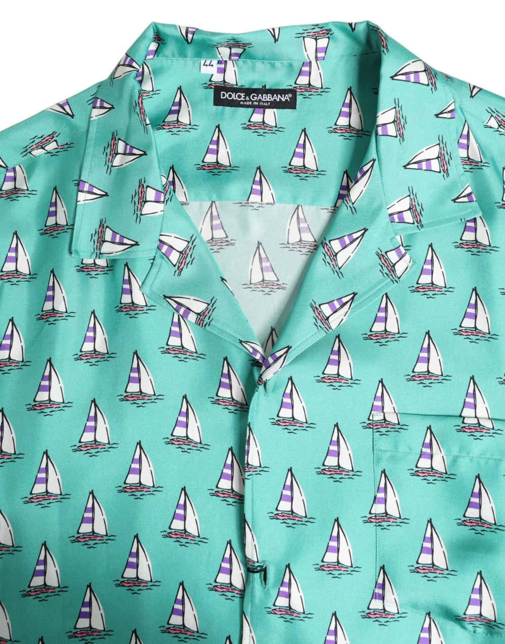 Dolce & Gabbana Green Printed Short Sleeves Casual Shirt - IT44 | 3XL - Shirts