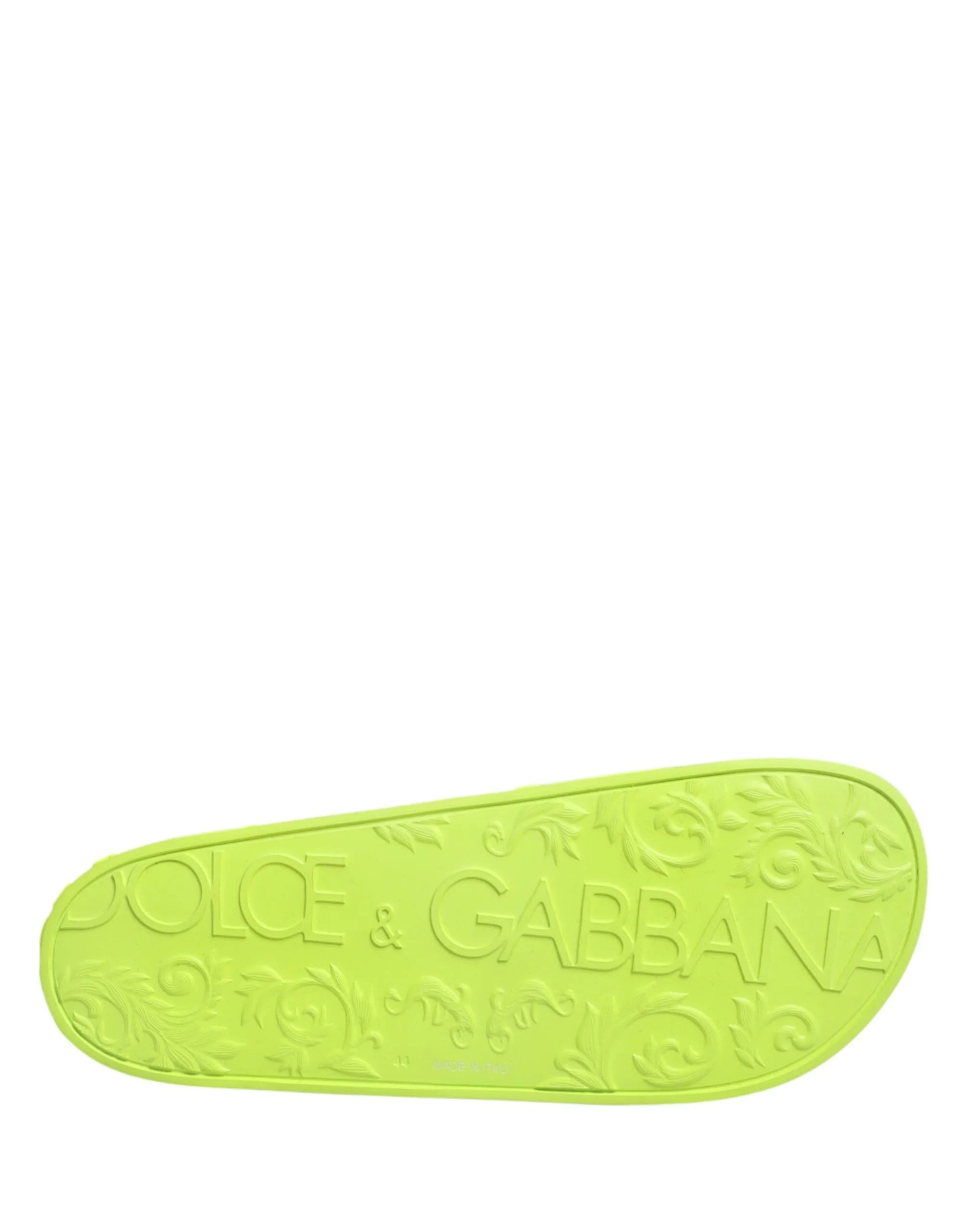 Dolce & Gabbana Πράσινα Σανδάλια Slides από Καουτσούκ Beachwear Παπούτσια - EU44/US11