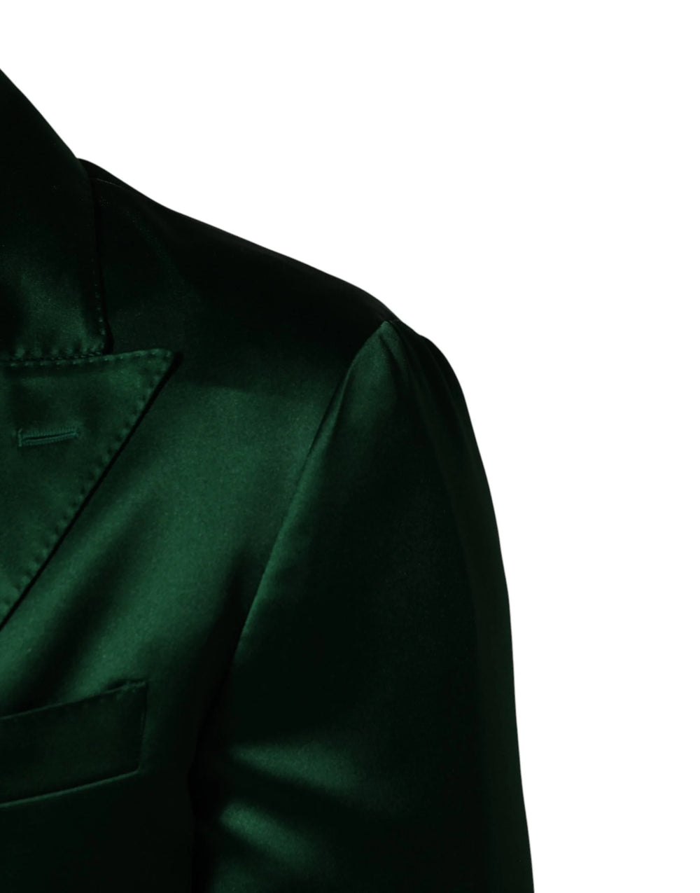 Dolce & Gabbana Green Satin Double Breasted Jacket Blazer - IT48 | M