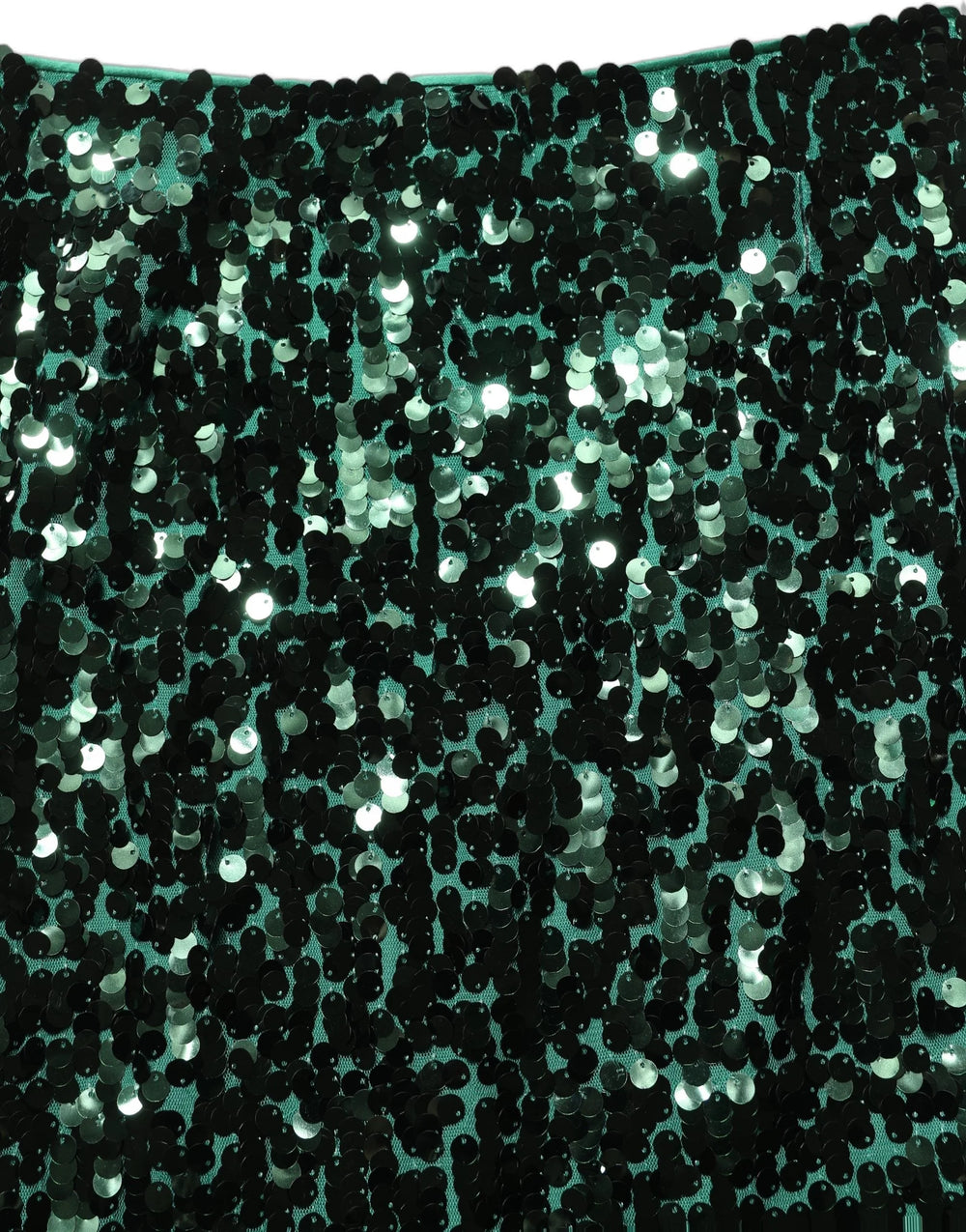 Dolce & Gabbana Green Sequin High Waist Pencil Cut Midi Skirt