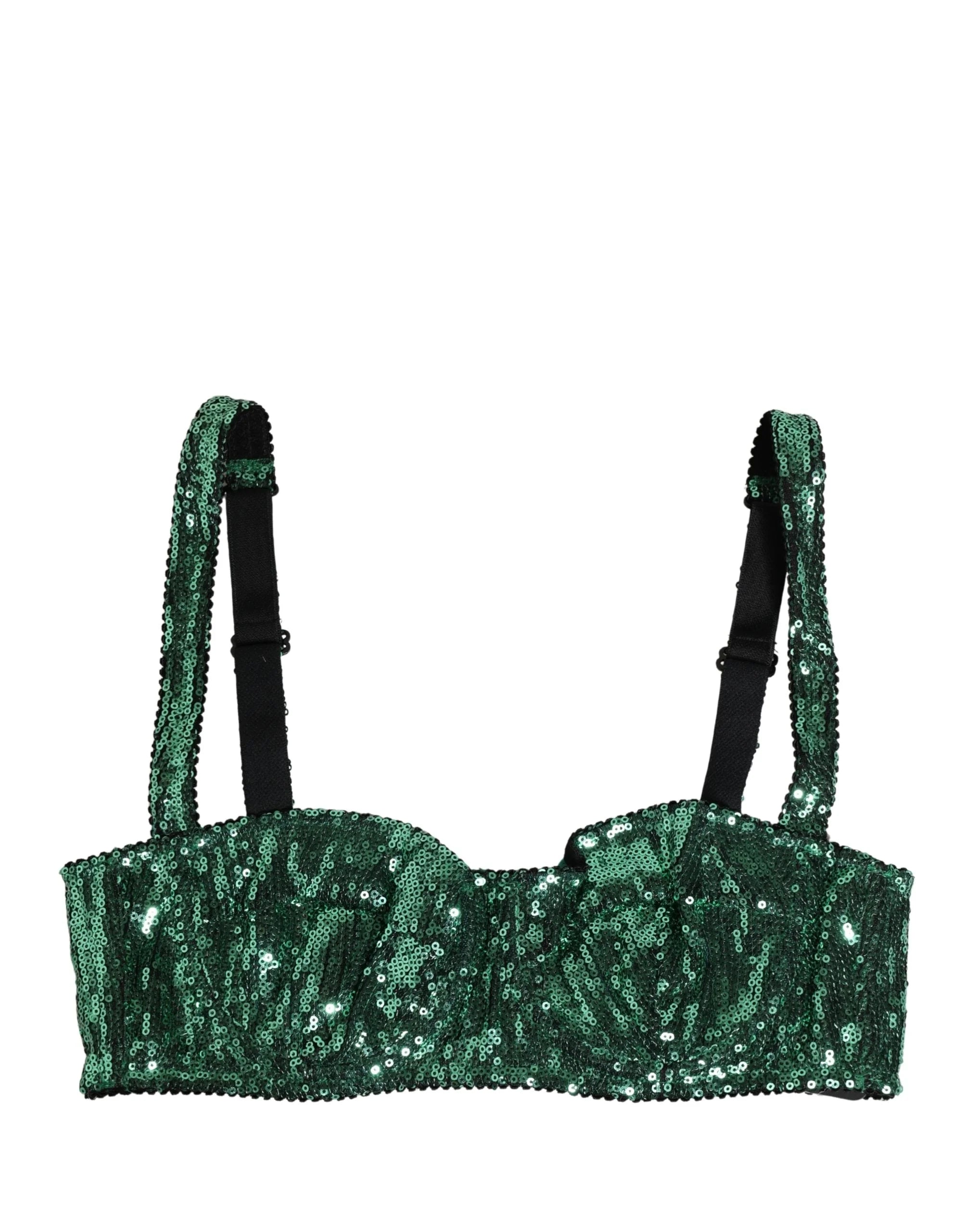 Bielizna Dolce & Gabbana Zielony Biustonosz Balconette Nyon z Brokatem - IT2 | S