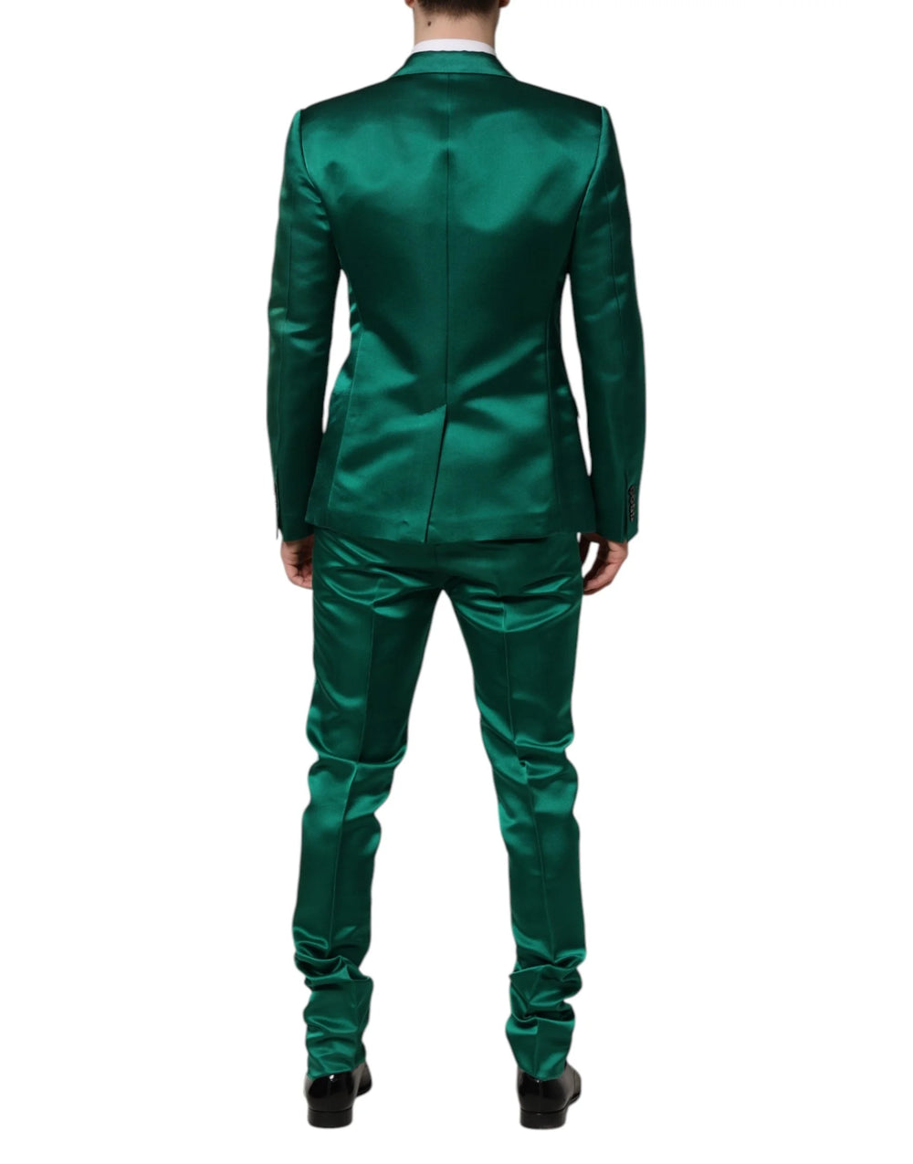 Dolce & Gabbana Green Silk 3 Piece Single Breasted Suit - IT50 | L - Suits
