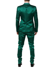 Dolce & Gabbana Green Silk 3 Piece Single Breasted Suit - IT50 | L - Suits