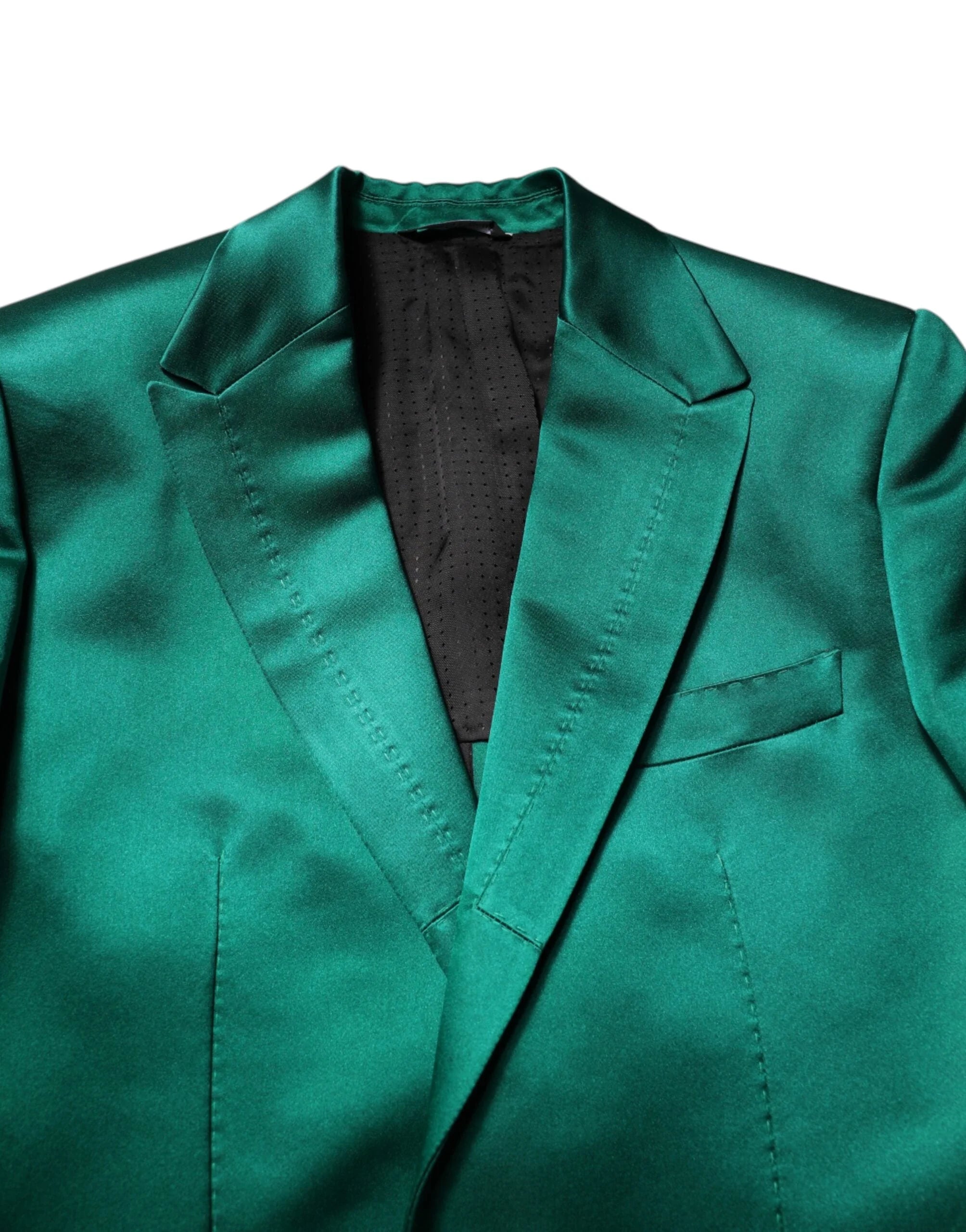Dolce & Gabbana Green Silk 3 Piece Single Breasted Suit - IT50 | L - Suits
