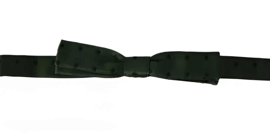 Dolce & Gabbana Green Silk Dotted Mens Necktie Bow Tie - Neckties