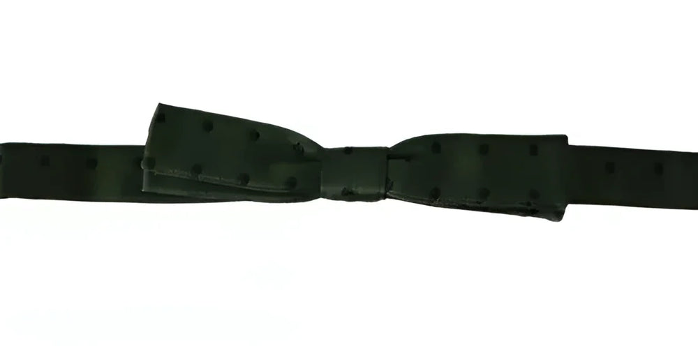 Dolce & Gabbana Green Silk Dotted Mens Necktie Bow Tie - Neckties