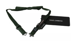 Dolce & Gabbana Green Silk Dotted Mens Necktie Bow Tie - Neckties