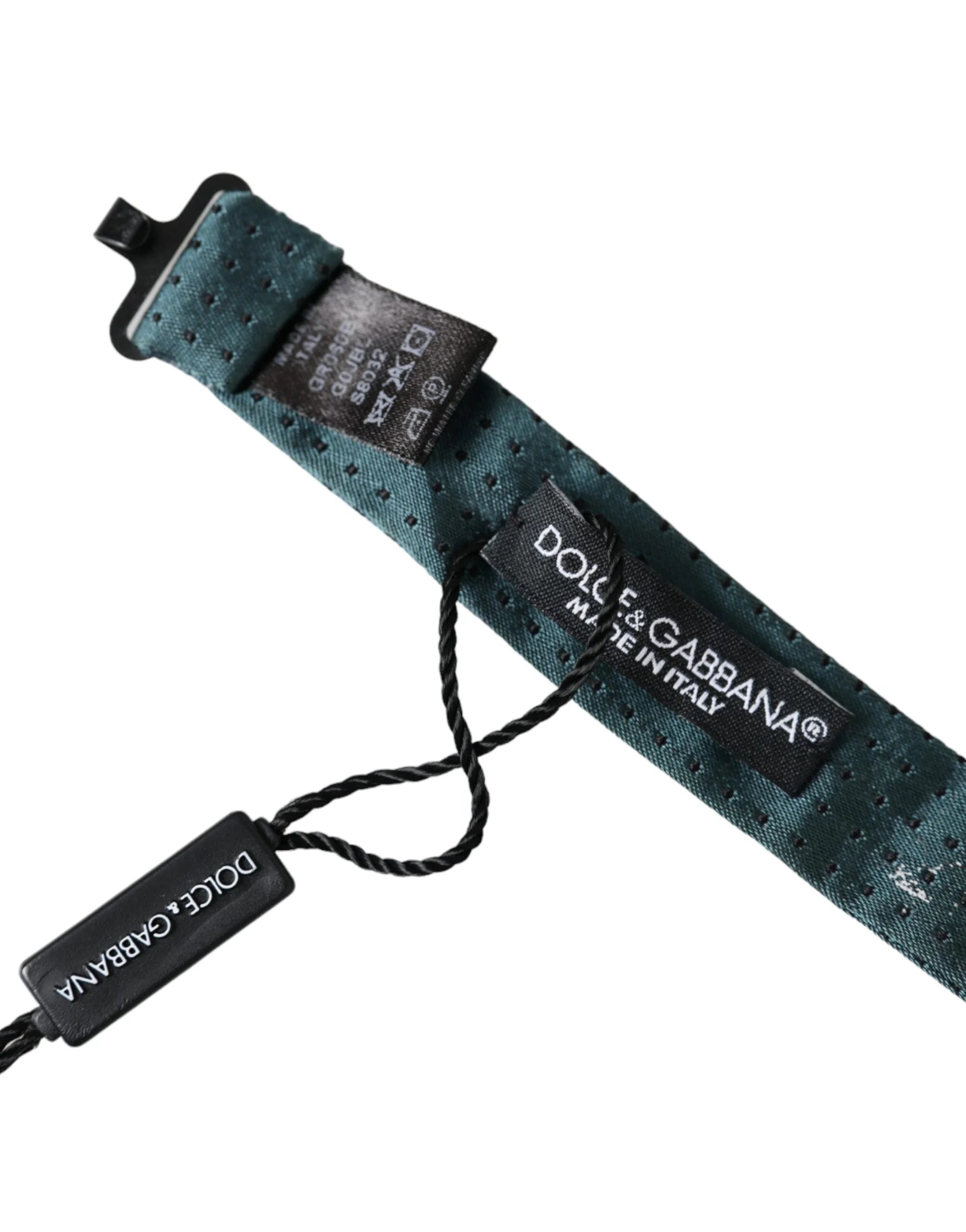 Dolce & Gabbana Green Silk Fantasy Adjustable Neck Men Papillon Bow Tie - Neckties