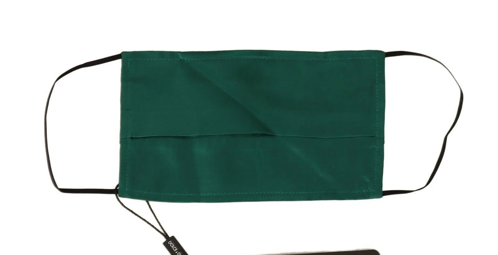 Dolce & Gabbana Green Silk Pleated Elastic Ear Strap Face Mask - Fashion Face Masks