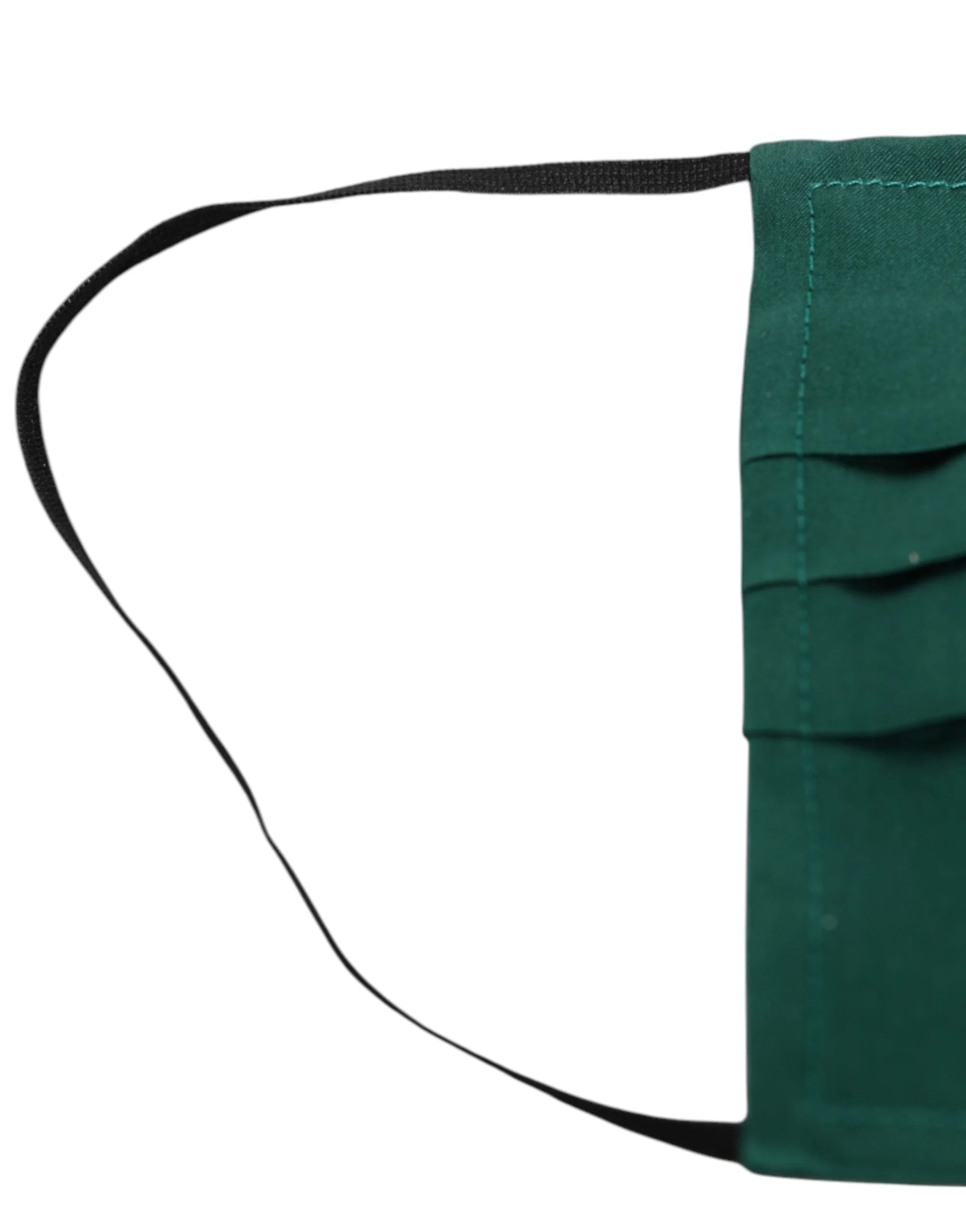 Dolce & Gabbana Green Silk Pleated Elastic Ear Strap Face Mask - Fashion Face Masks